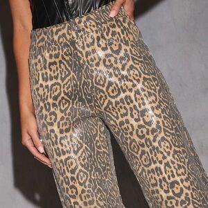 Safari Boogey Leopard Sequin Pants Size Small